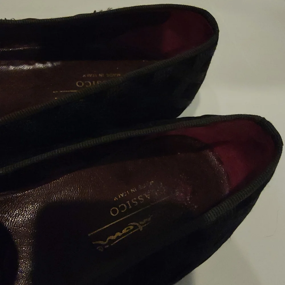 Santoni Tuxedo Black Velvet Loafers Santoni Mens size 9.5 italy dress slip on